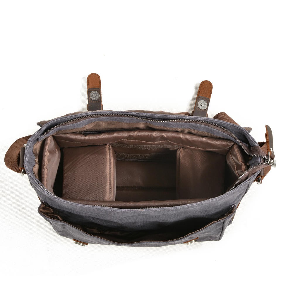 Canvas Camera Messenger Bag Dividers Removable Padding factory