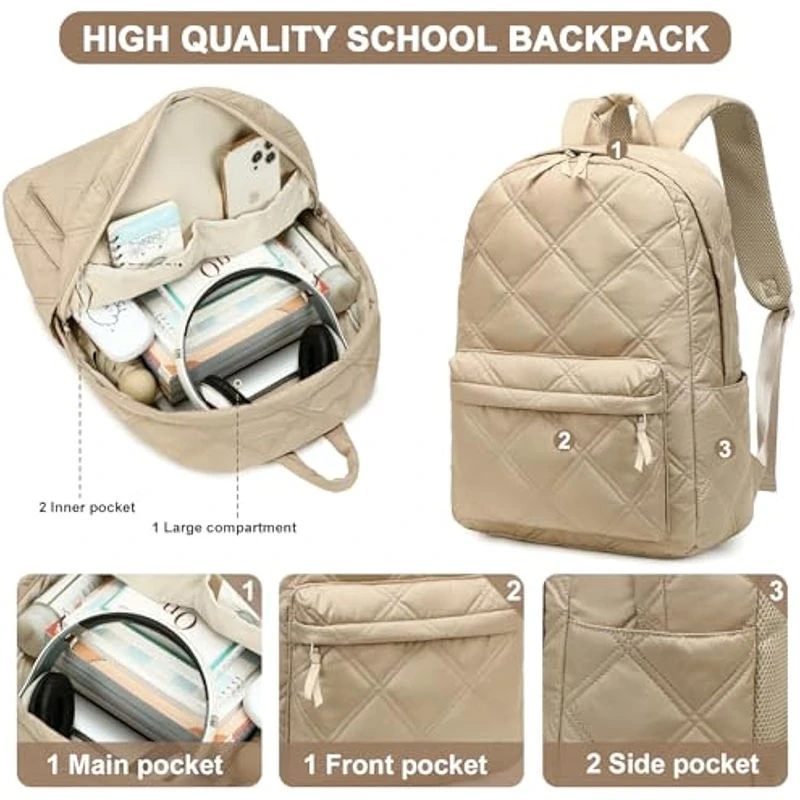 Water Resistant Quilted Puffer Travel Casual Daypack price